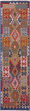 Reversible Kilim Flat Weave Wool On Wool Runner Rug - 2' 7" X 9' 6" - Golden Nile