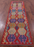 Reversible Kilim Flat Weave Wool On Wool Runner Rug - 2' 8" X 9' 7" - Golden Nile