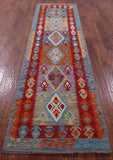 Reversible Kilim Flat Weave Wool On Wool Runner Rug - 2' 9" X 10' 0" - Golden Nile