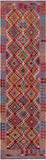 Reversible Kilim Flat Weave Wool On Wool Runner Rug - 2' 7" X 9' 5" - Golden Nile
