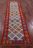 Reversible Kilim Flat Weave Wool On Wool Runner Rug - 2' 7" X 9' 7" - Golden Nile