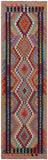 Reversible Kilim Flat Weave Wool On Wool Runner Rug - 2' 8" X 9' 5" - Golden Nile