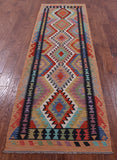 Reversible Kilim Flat Weave Wool On Wool Runner Rug - 2' 8" X 9' 5" - Golden Nile