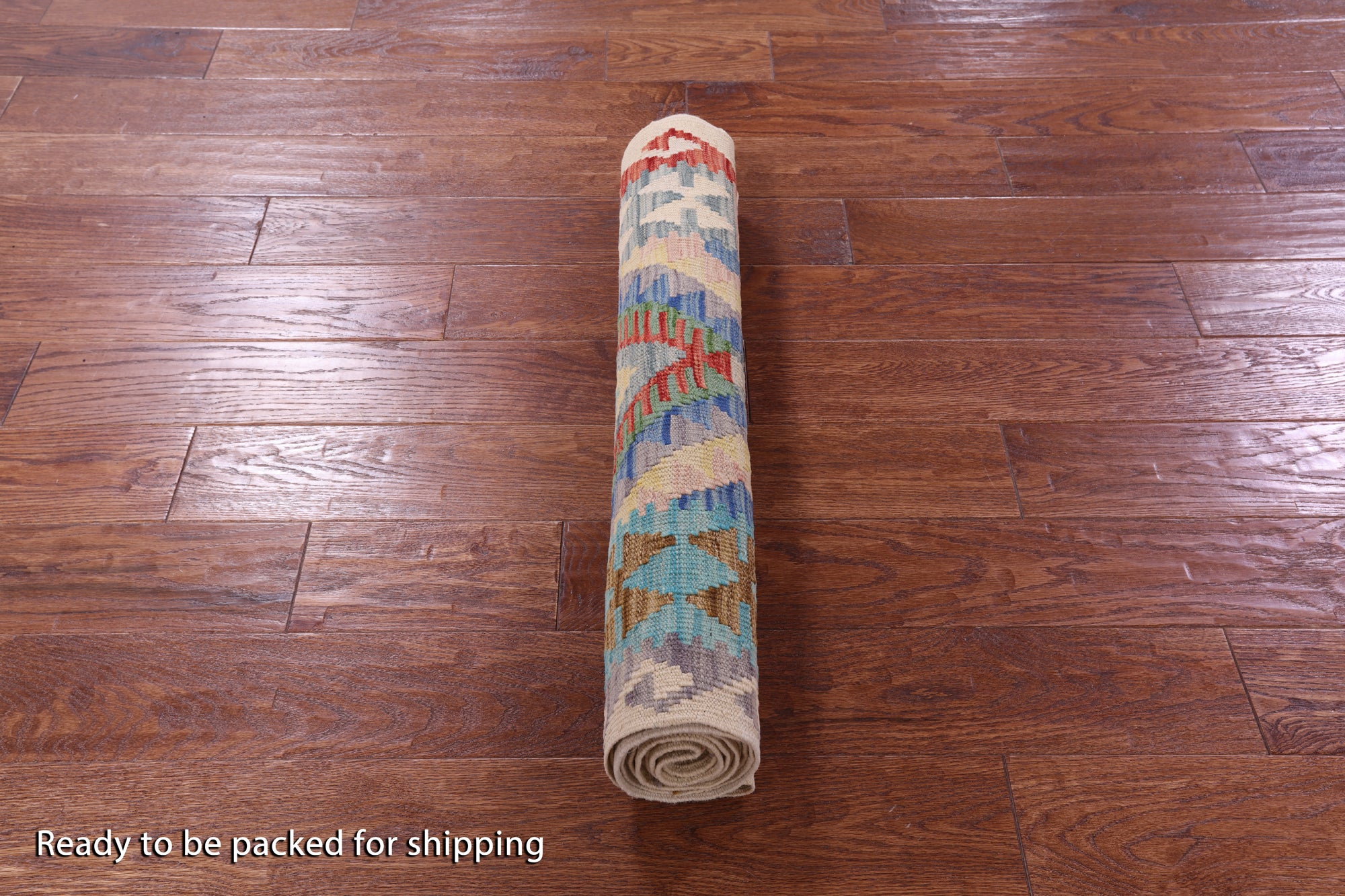 Reversible Kilim Flat Weave Wool On Wool Runner Rug - 2' 7" X 9' 11" - Golden Nile