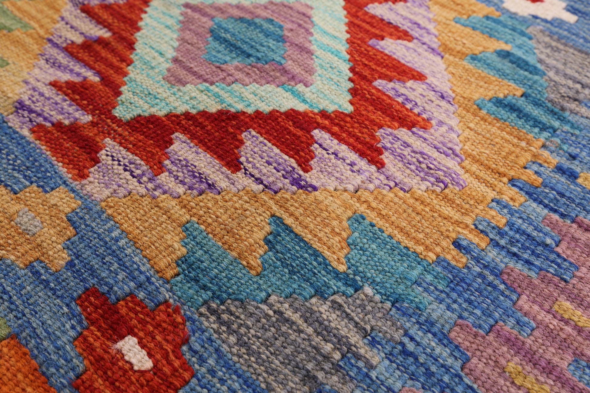 Reversible Kilim Flat Weave Wool On Wool Runner Rug - 2' 7" X 9' 6" - Golden Nile