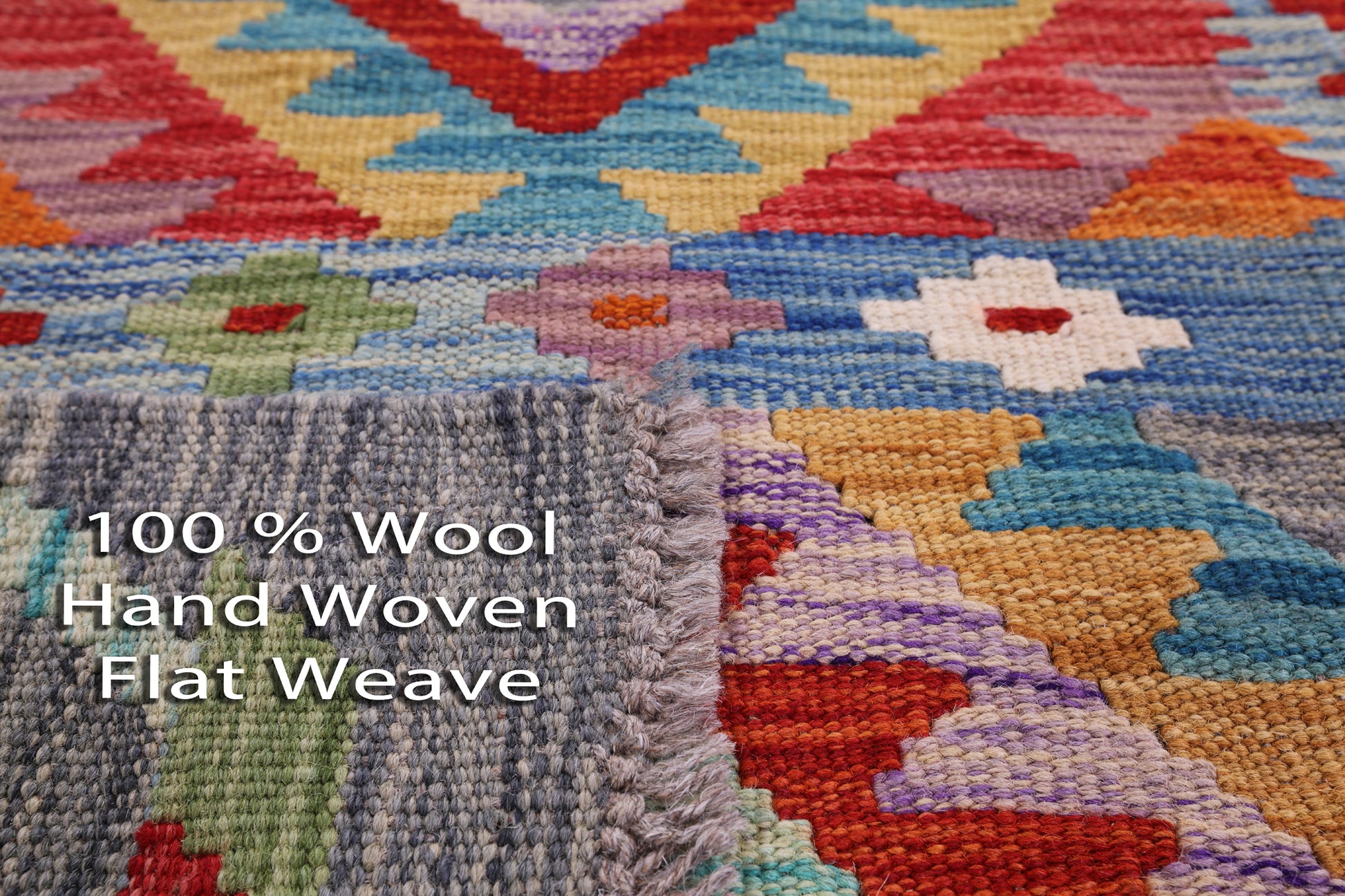 Reversible Kilim Flat Weave Wool On Wool Runner Rug - 2' 7" X 9' 6" - Golden Nile