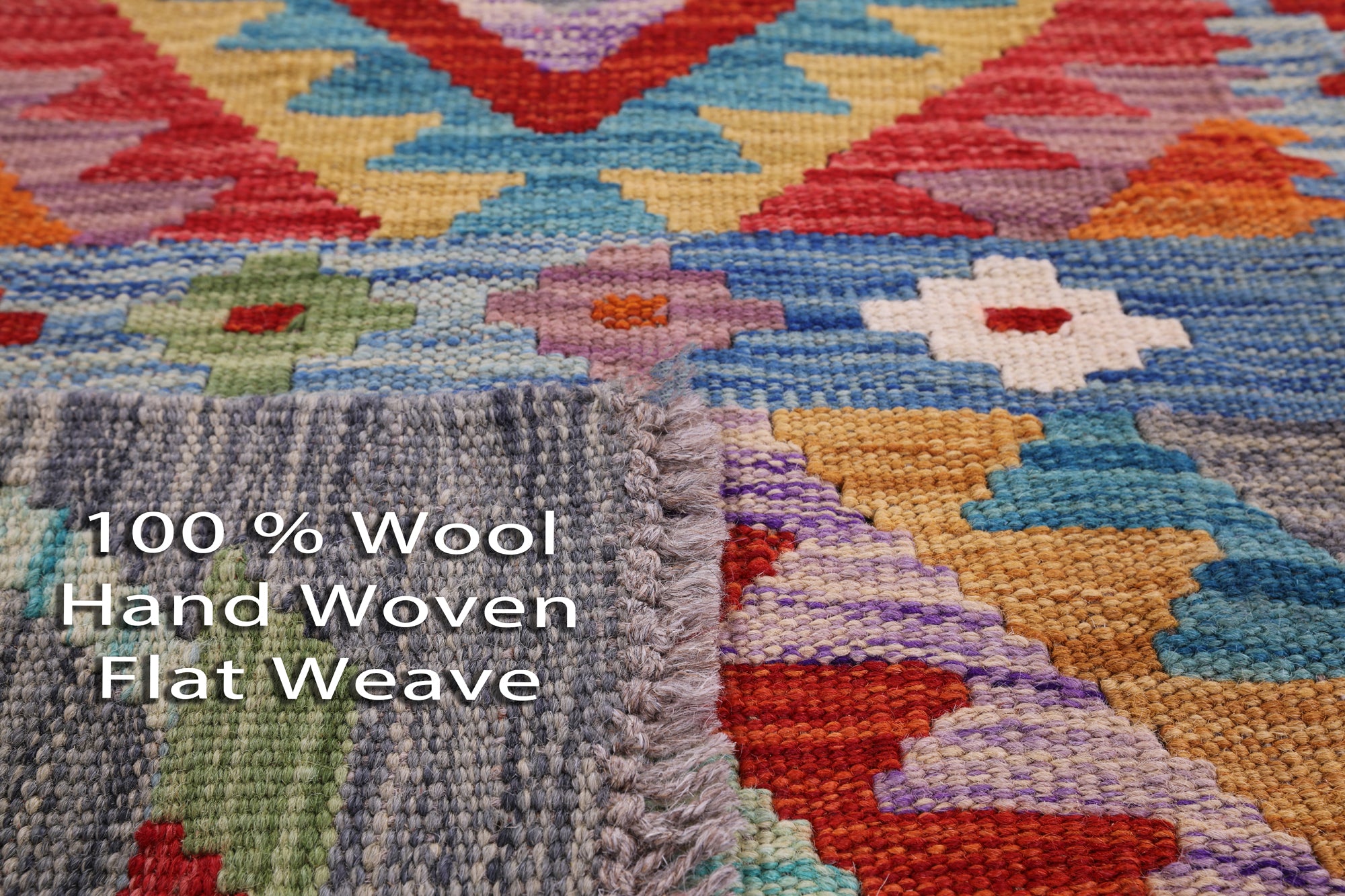 Reversible Kilim Flat Weave Wool On Wool Runner Rug - 2' 7" X 9' 6" - Golden Nile