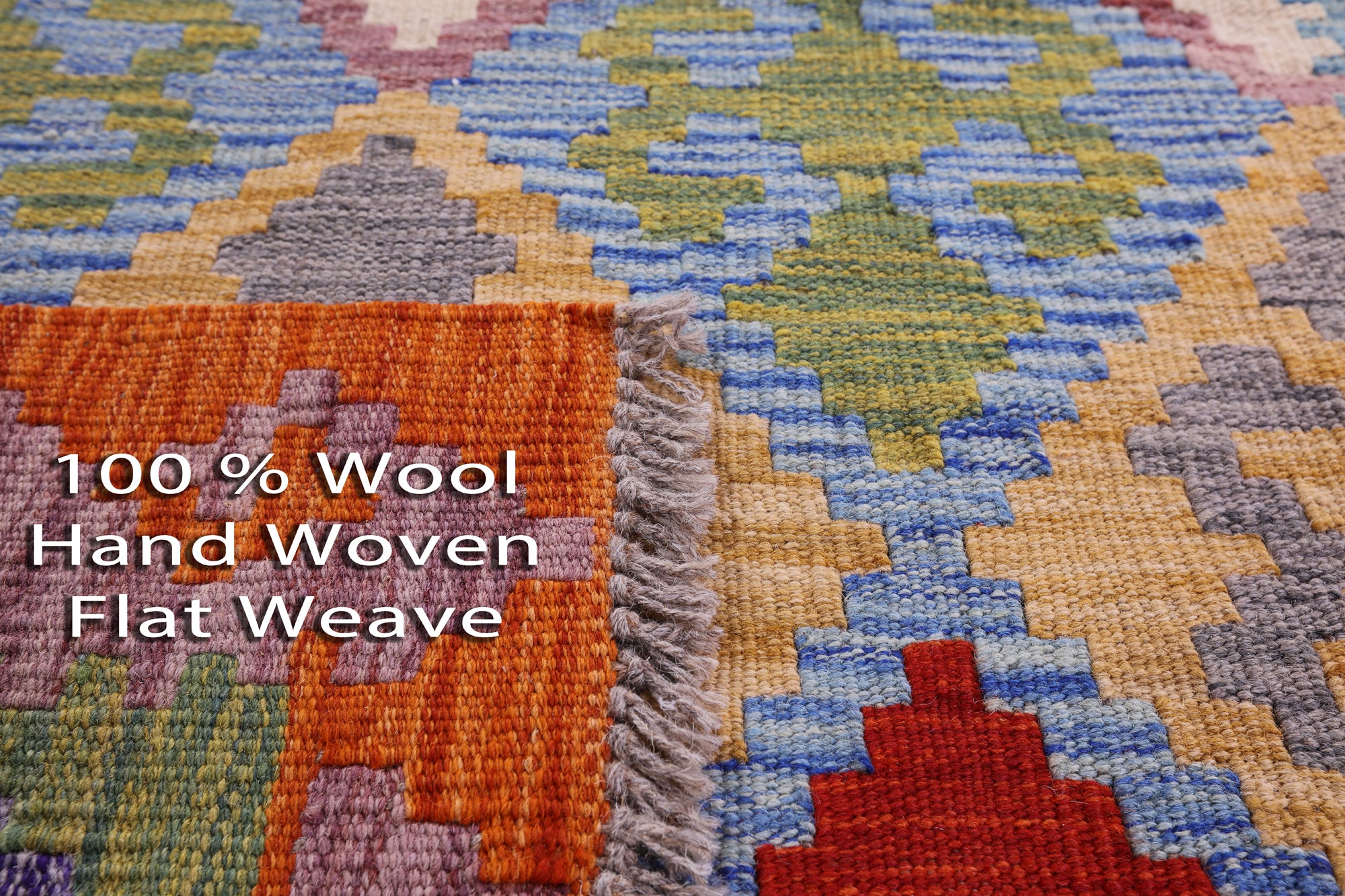Reversible Kilim Flat Weave Wool On Wool Runner Rug - 2' 8" X 9' 7" - Golden Nile