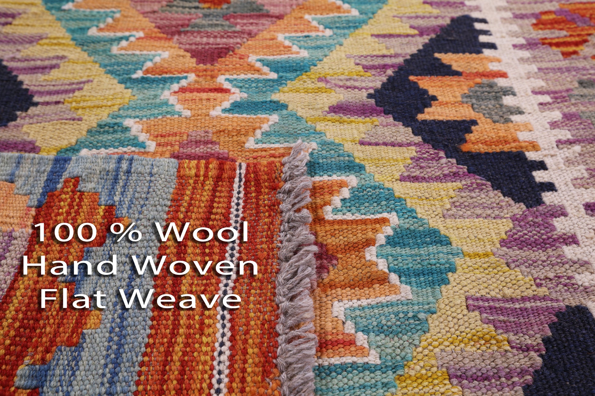 Reversible Kilim Flat Weave Wool On Wool Runner Rug - 2' 7" X 9' 9" - Golden Nile