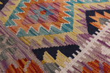 Reversible Kilim Flat Weave Wool On Wool Runner Rug - 2' 7" X 9' 9" - Golden Nile