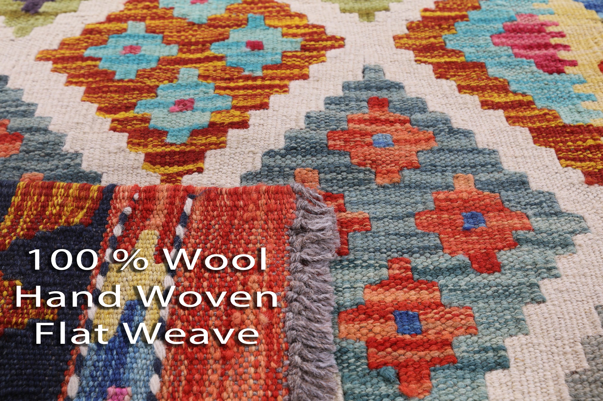 Reversible Kilim Flat Weave Wool On Wool Runner Rug - 2' 7" X 9' 7" - Golden Nile