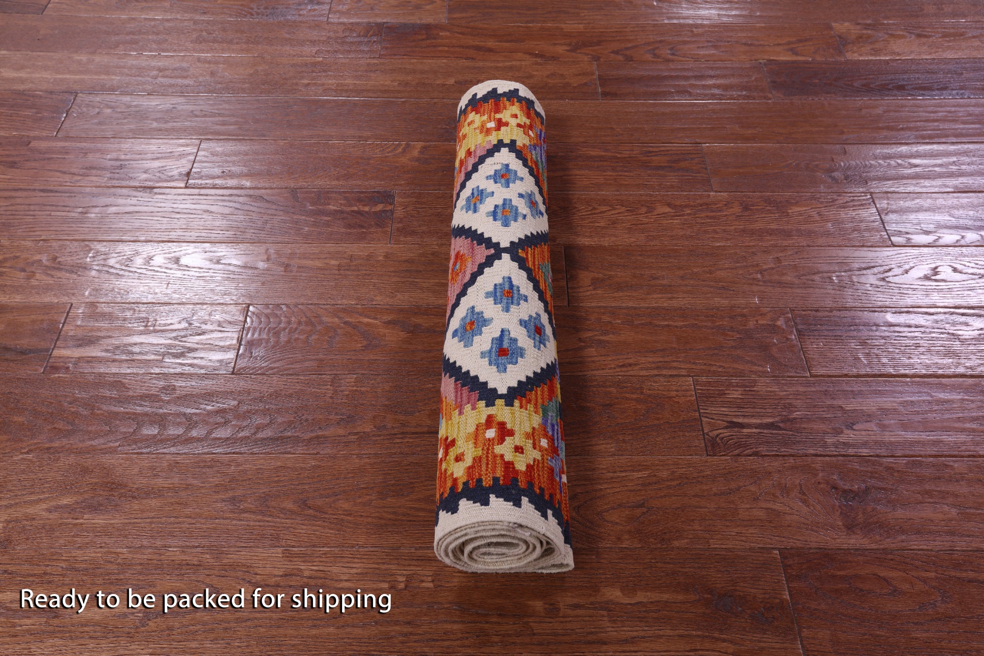 Reversible Kilim Flat Weave Wool On Wool Rug - 2' 7" X 10' 0" - Golden Nile