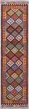 Reversible Kilim Flat Weave Wool On Wool Rug - 2' 7" X 10' 0" - Golden Nile