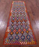 Reversible Kilim Flat Weave Wool On Wool Runner Rug - 2' 10" X 9' 9" - Golden Nile