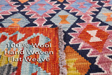 Reversible Kilim Flat Weave Wool On Wool Runner Rug - 2' 10" X 9' 9" - Golden Nile