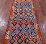 Reversible Kilim Flat Weave Wool On Wool Runner Rug - 2' 10" X 9' 9" - Golden Nile