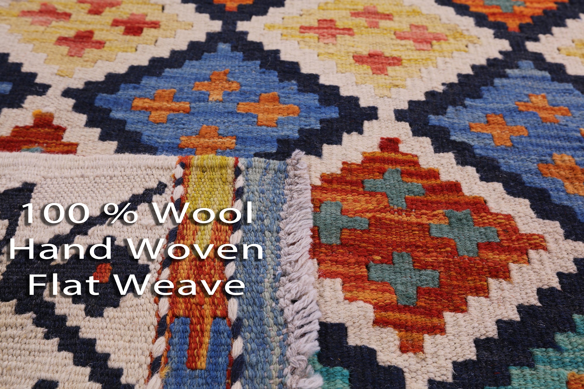 Reversible Kilim Flat Weave Wool On Wool Runner Rug - 2' 7" X 9' 6" - Golden Nile