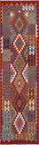 Reversible Kilim Flat Weave Wool On Wool Runner Rug - 2' 7" X 9' 7" - Golden Nile