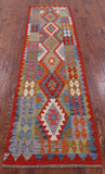 Reversible Kilim Flat Weave Wool On Wool Runner Rug - 2' 7" X 9' 7" - Golden Nile
