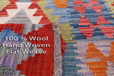 Reversible Kilim Flat Weave Wool On Wool Runner Rug - 2' 7" X 9' 7" - Golden Nile