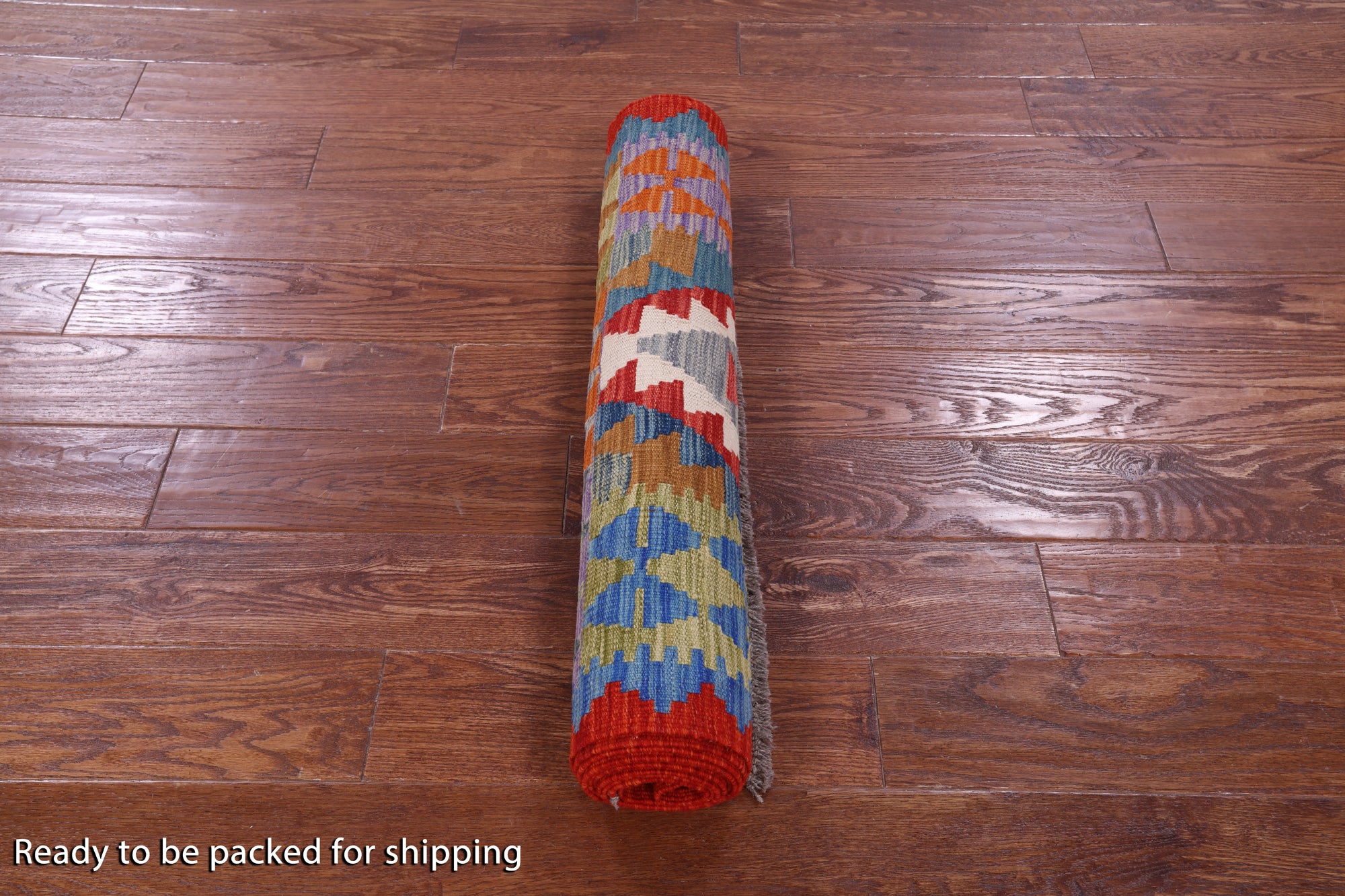 Reversible Kilim Flat Weave Wool On Wool Runner Rug - 2' 7" X 9' 7" - Golden Nile