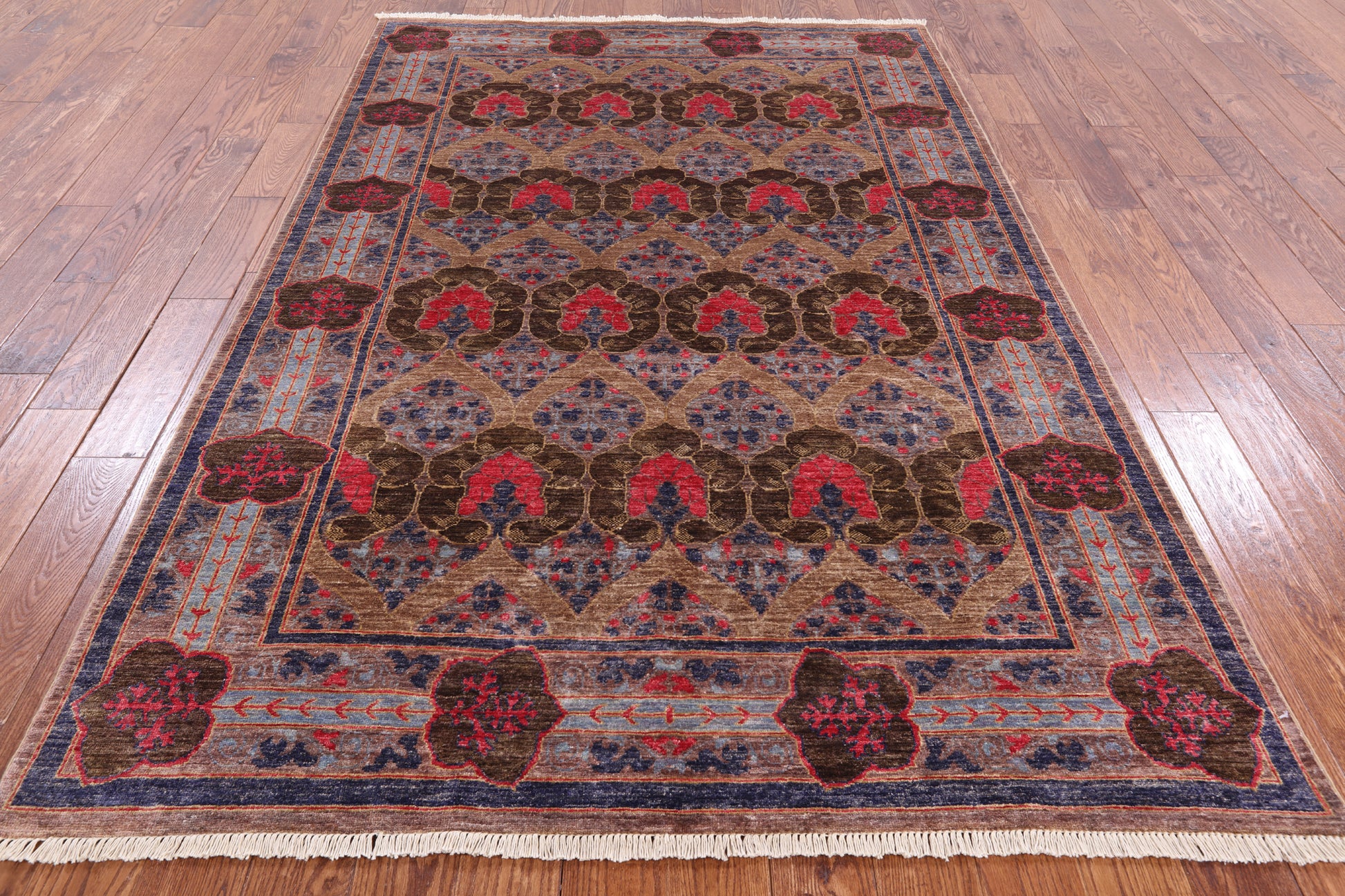 William Morris Handmade Wool Area Rug - 5' 9" X 8' 9" - Golden Nile