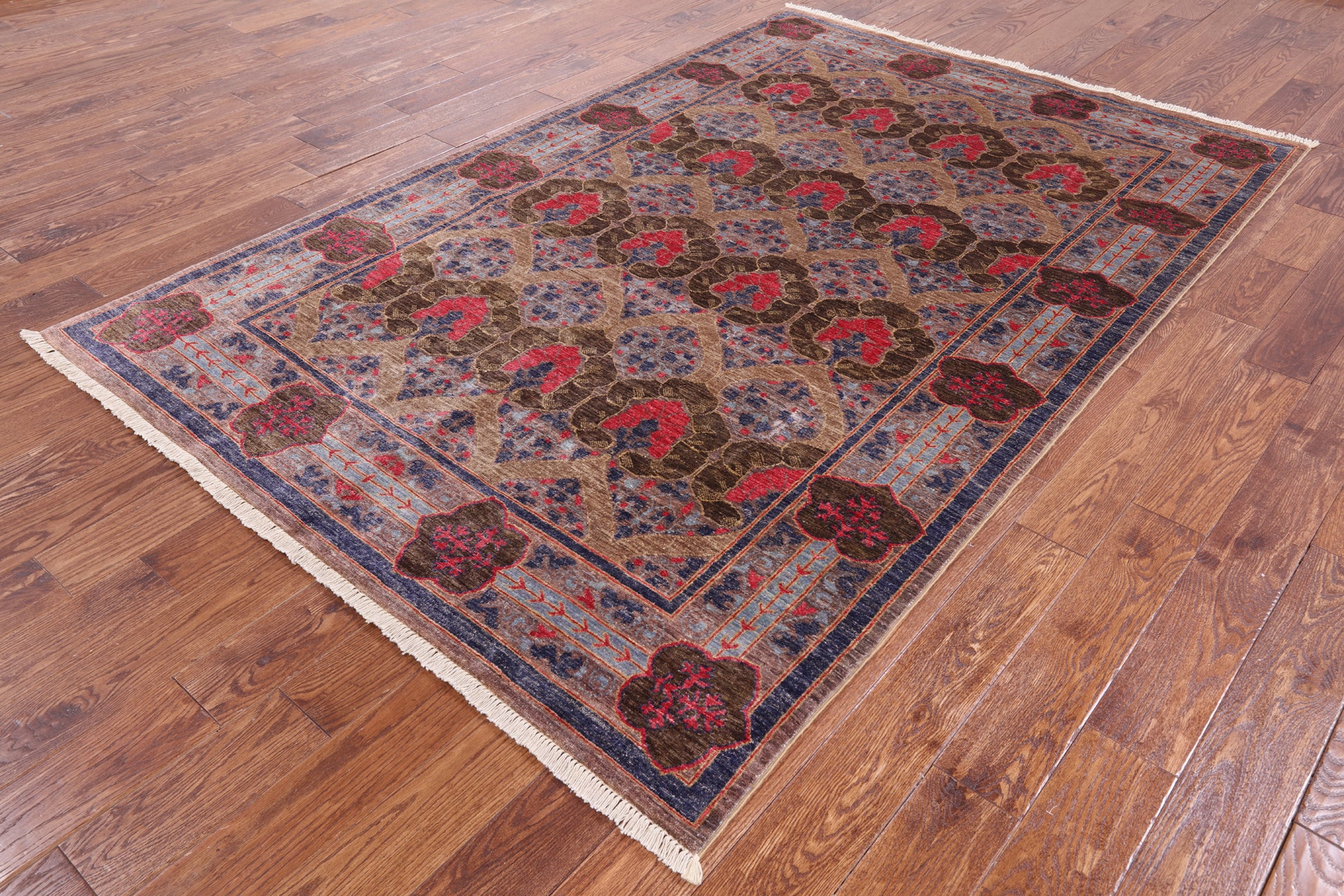 William Morris Handmade Wool Area Rug - 5' 9" X 8' 9" - Golden Nile