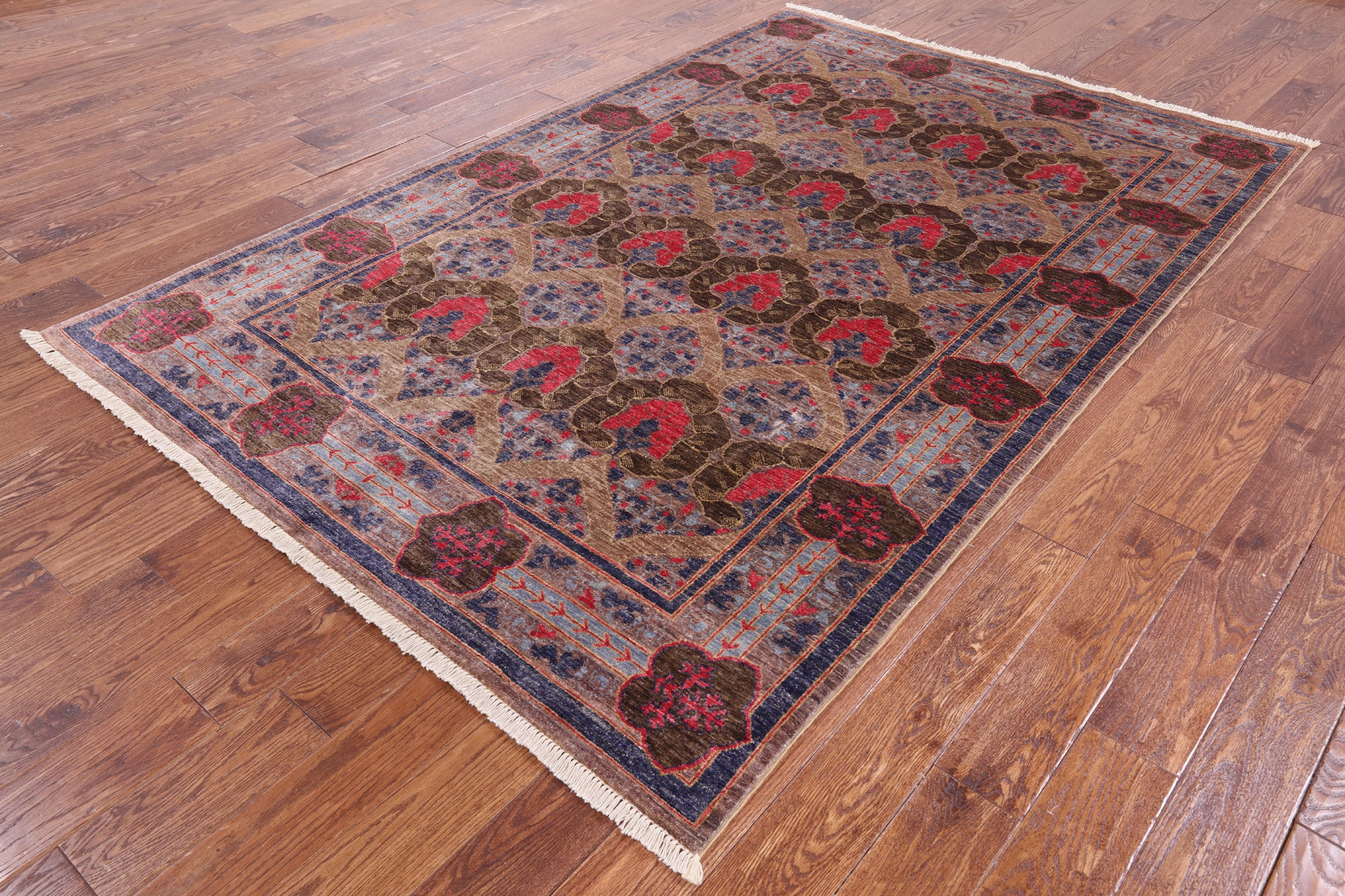 William Morris Handmade Wool Area Rug - 5' 9" X 8' 9" - Golden Nile