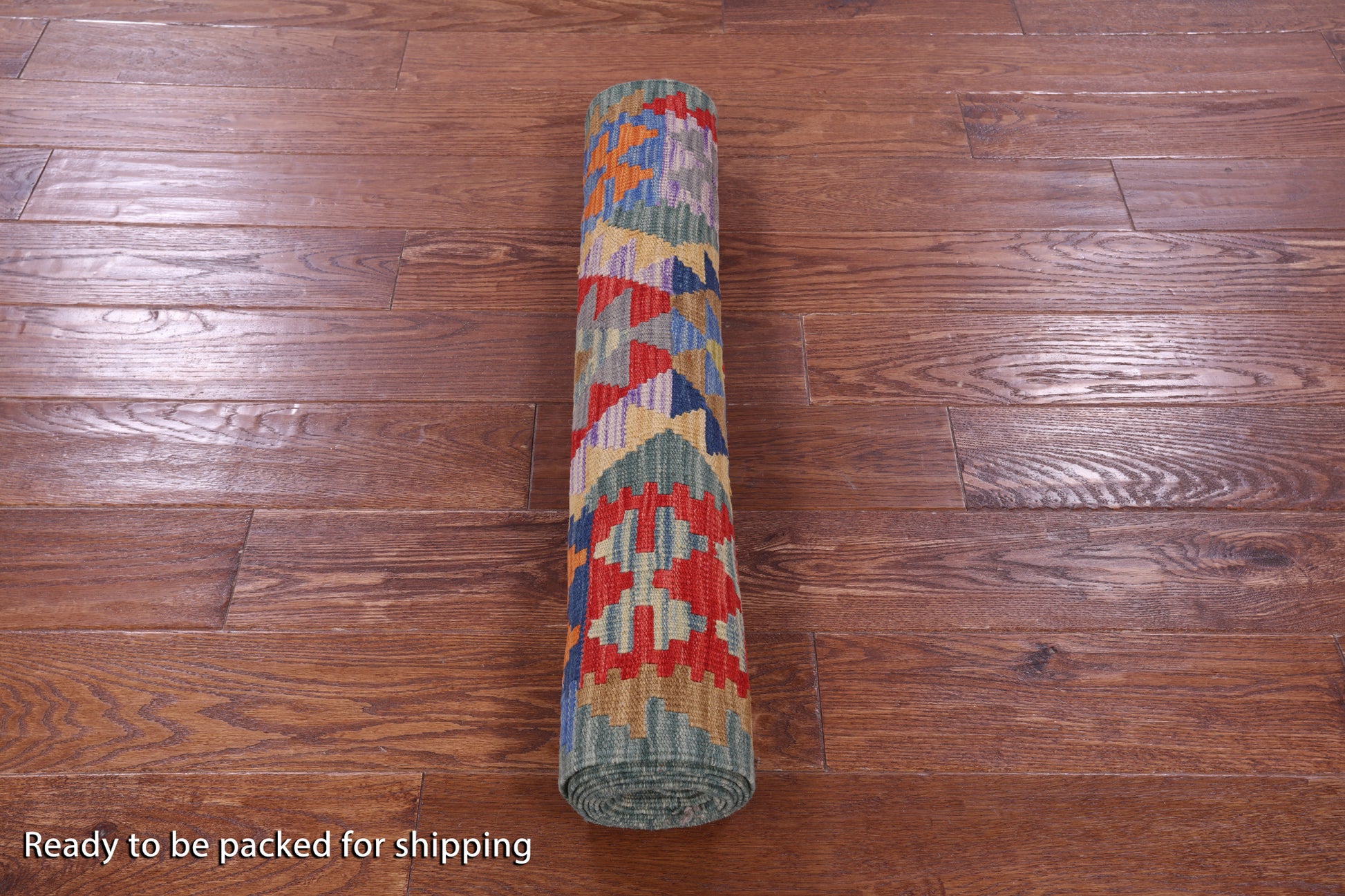 Reversible Kilim Flat Weave Wool On Wool Runner Rug - 2' 7" X 9' 7" - Golden Nile