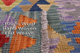 Reversible Kilim Flat Weave Wool On Wool Runner Rug - 2' 7" X 9' 7" - Golden Nile