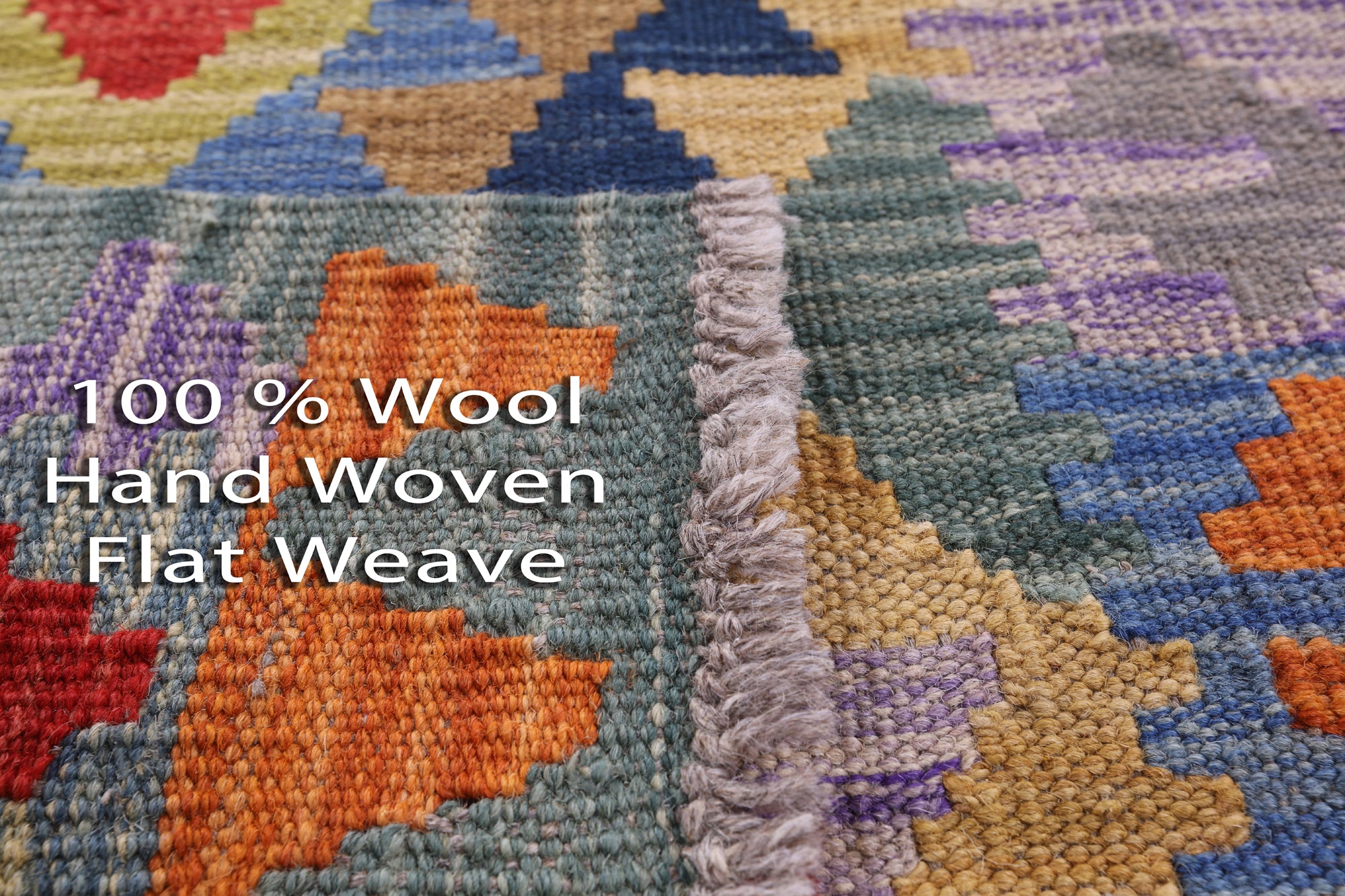 Reversible Kilim Flat Weave Wool On Wool Runner Rug - 2' 7" X 9' 7" - Golden Nile