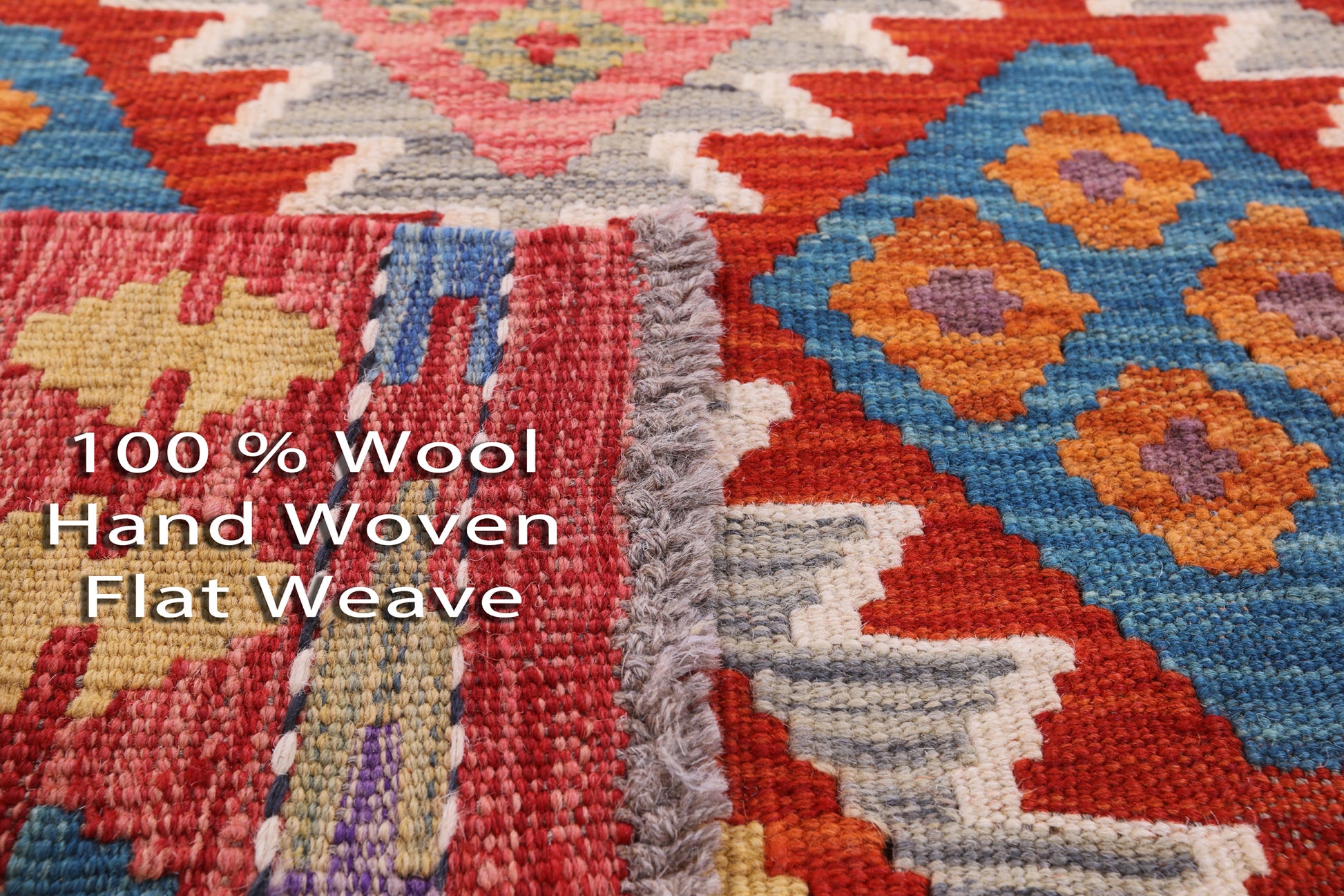 Reversible Kilim Flat Weave Wool On Wool Runner Rug - 2' 11" X 9' 6" - Golden Nile