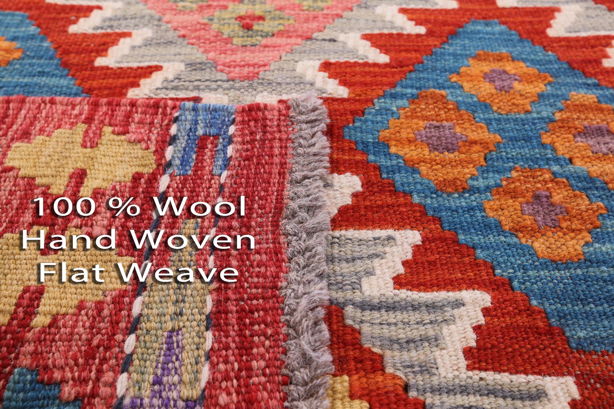 Reversible Kilim Flat Weave Wool On Wool Runner Rug - 2' 11" X 9' 6" - Golden Nile