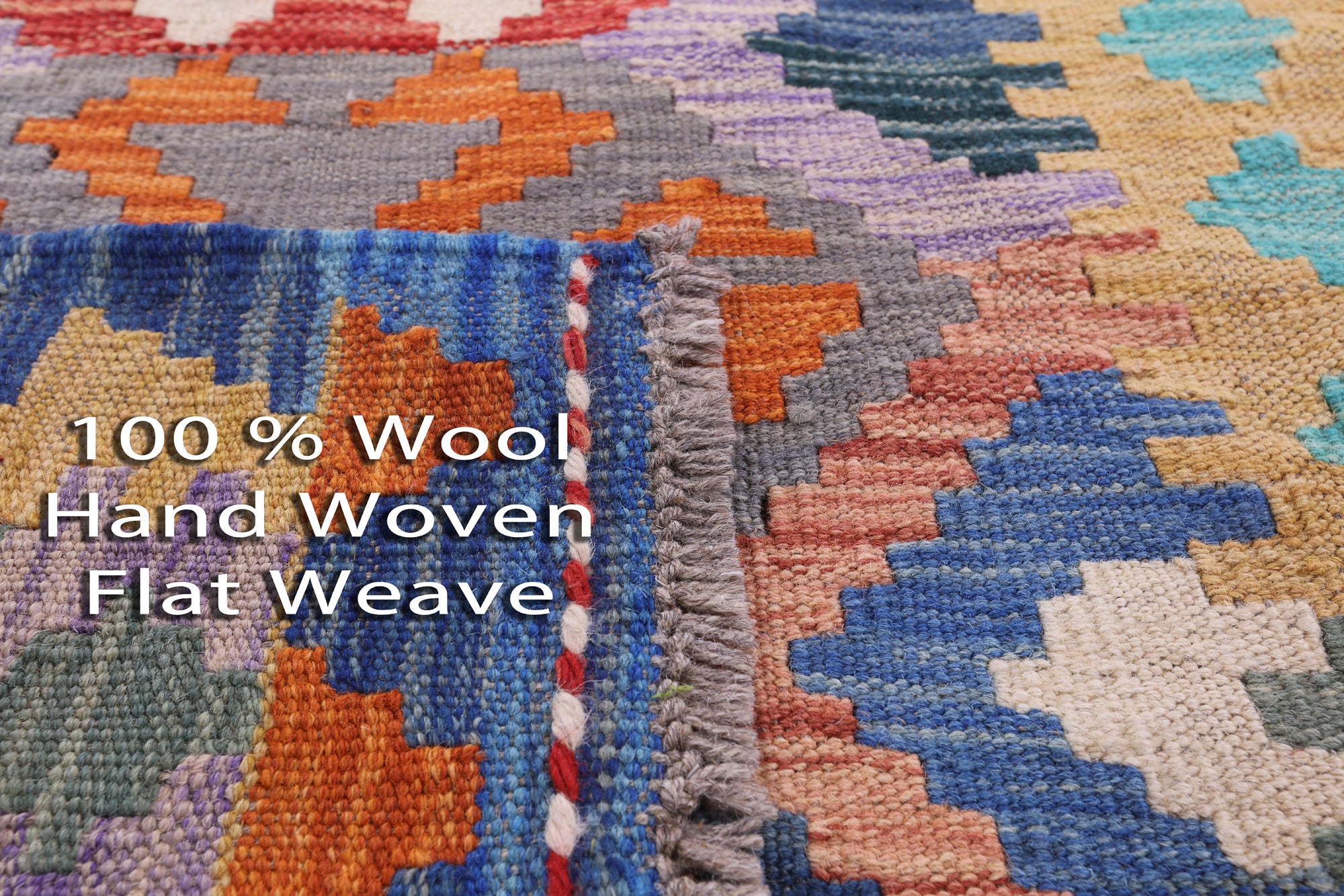 Reversible Kilim Flat Weave Wool On Wool Runner Rug - 2' 7" X 9' 6" - Golden Nile