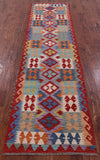 Reversible Kilim Flat Weave Wool On Wool Runner Rug - 2' 7" X 9' 8" - Golden Nile