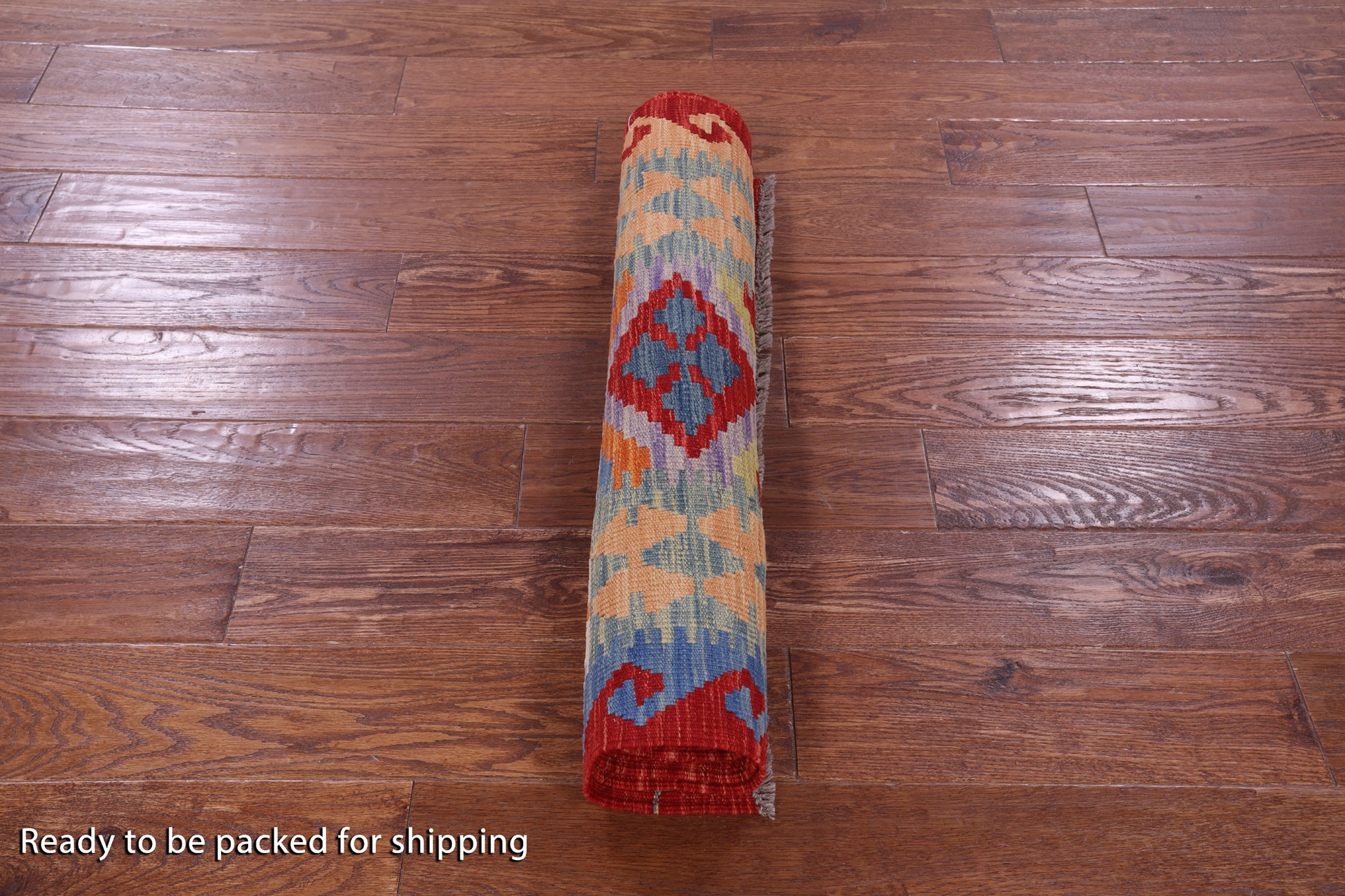 Reversible Kilim Flat Weave Wool On Wool Runner Rug - 2' 7" X 9' 8" - Golden Nile