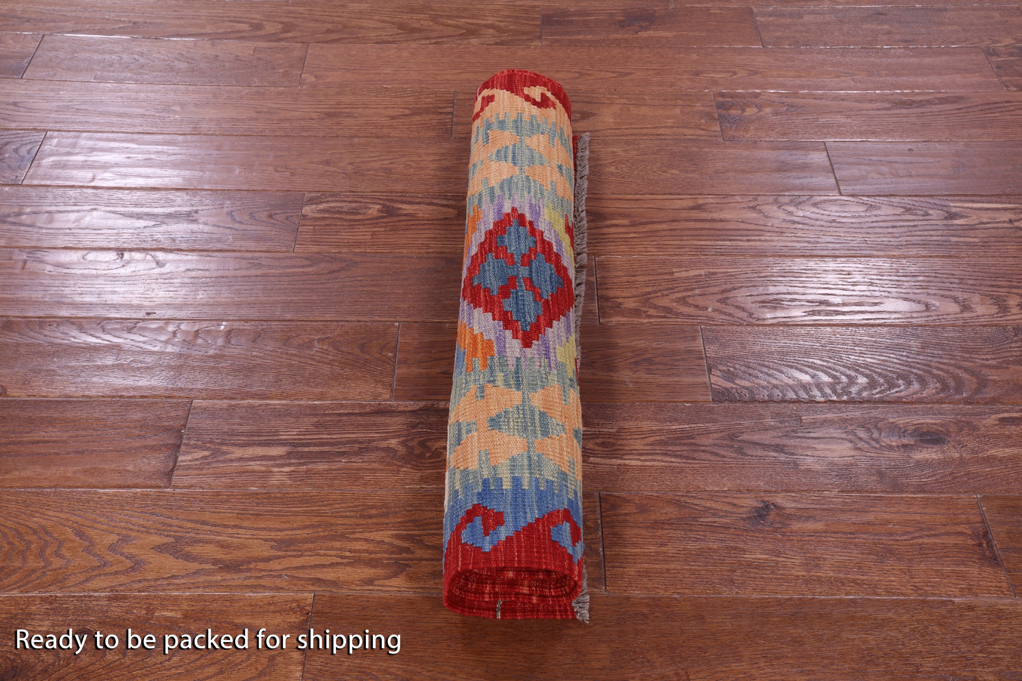Reversible Kilim Flat Weave Wool On Wool Runner Rug - 2' 7" X 9' 8" - Golden Nile