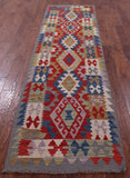 Reversible Kilim Flat Weave Wool On Wool Runner Rug - 2' 9" X 9' 8" - Golden Nile