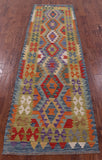 Reversible Kilim Flat Weave Wool On Wool Runner Rug - 2' 9" X 9' 7" - Golden Nile