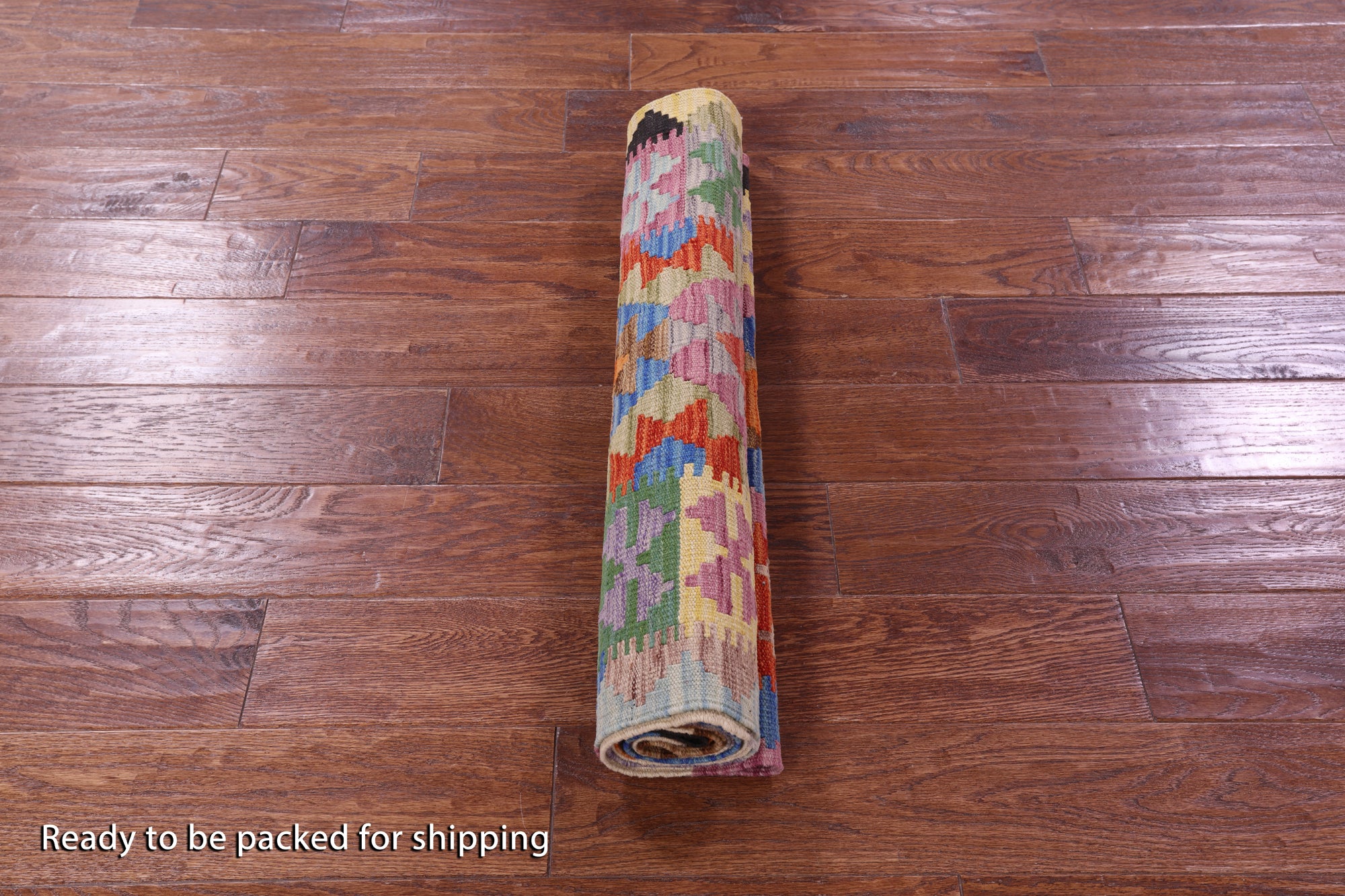 Reversible Kilim Flat Weave Wool On Wool Runner Rug - 2' 7" X 9' 4" - Golden Nile