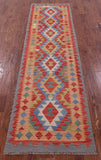 Reversible Kilim Flat Weave Wool On Wool Runner Rug - 2' 7" X 9' 7" - Golden Nile