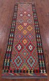 Reversible Kilim Flat Weave Wool On Wool Runner Rug - 2' 7" X 9' 7" - Golden Nile