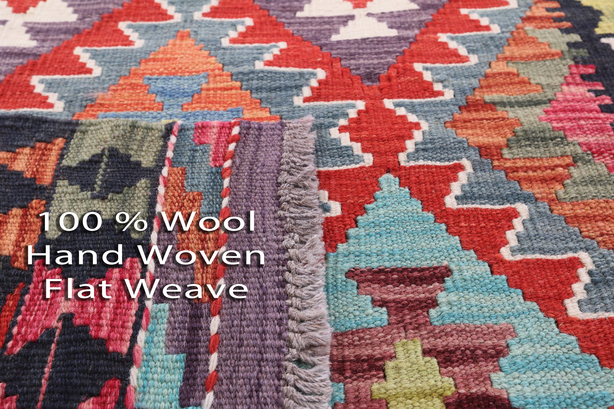 Reversible Kilim Flat Weave Wool On Wool Runner Rug - 2' 7" X 9' 7" - Golden Nile