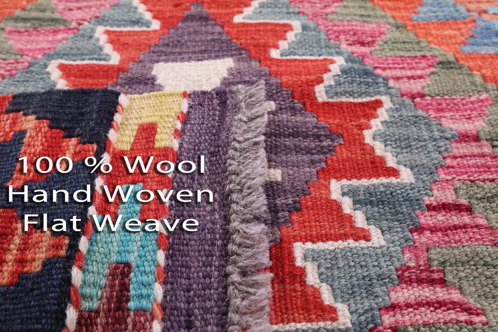 Reversible Kilim Flat Weave Wool On Wool Runner Rug - 2' 7" X 9' 10" - Golden Nile