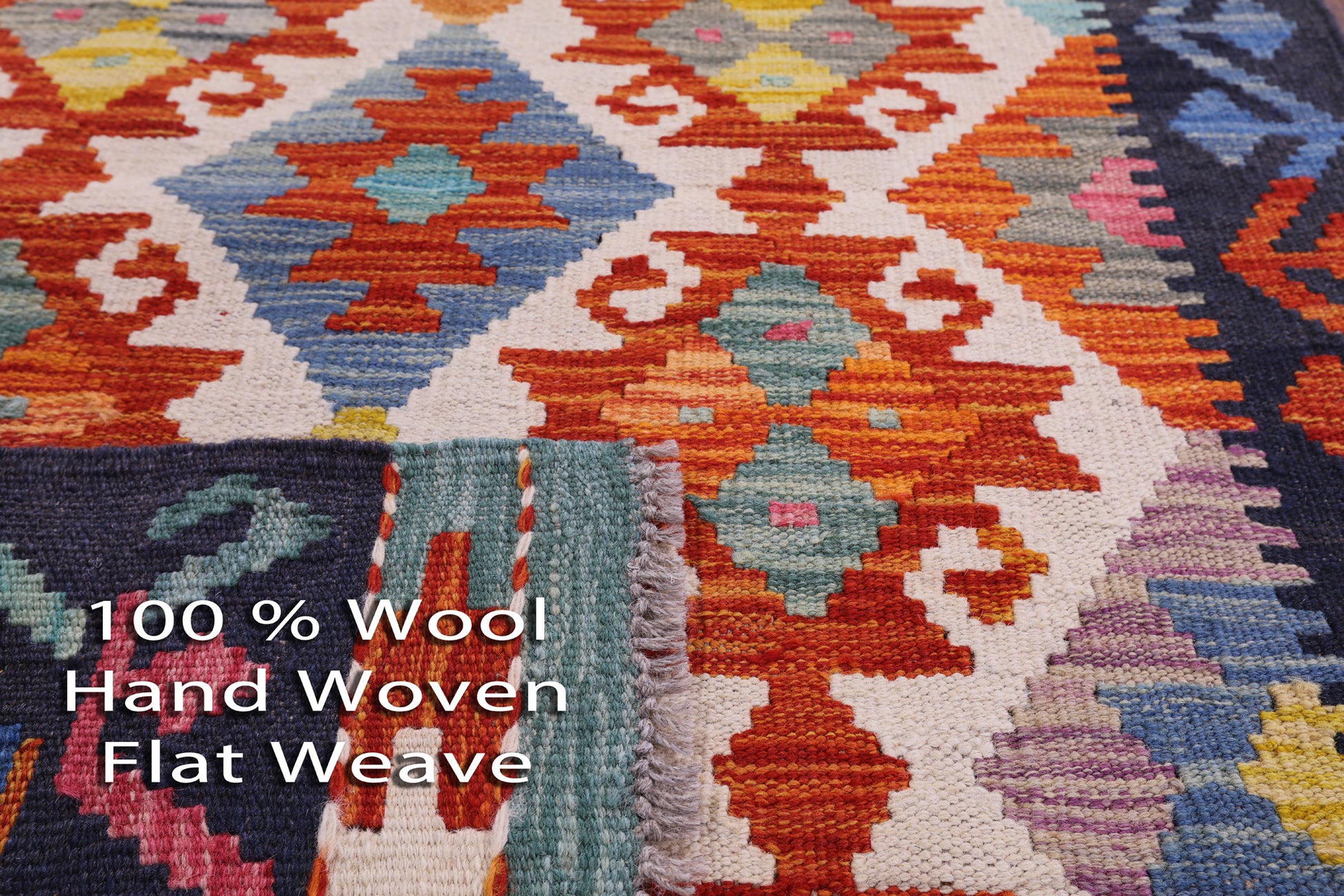 Reversible Kilim Flat Weave Wool On Wool Rug - 2' 7" X 9' 7" - Golden Nile