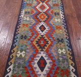 Reversible Kilim Flat Weave Wool On Wool Runner Rug - 2' 10" X 9' 5" - Golden Nile