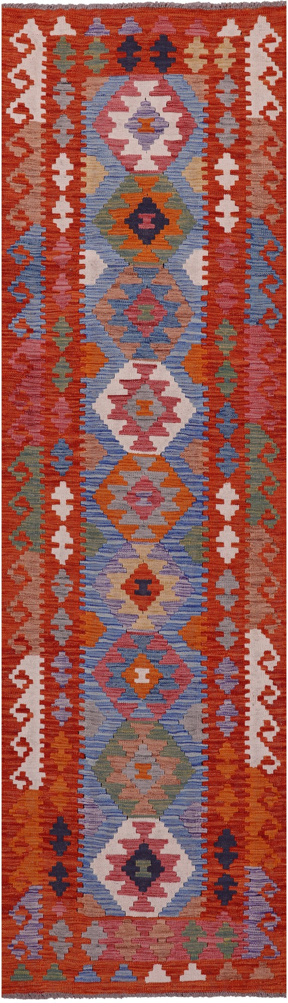 Reversible Kilim Flat Weave Wool On Wool Rug - 2' 8" X 9' 2" - Golden Nile