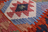 Reversible Kilim Flat Weave Wool On Wool Rug - 2' 8" X 9' 2" - Golden Nile