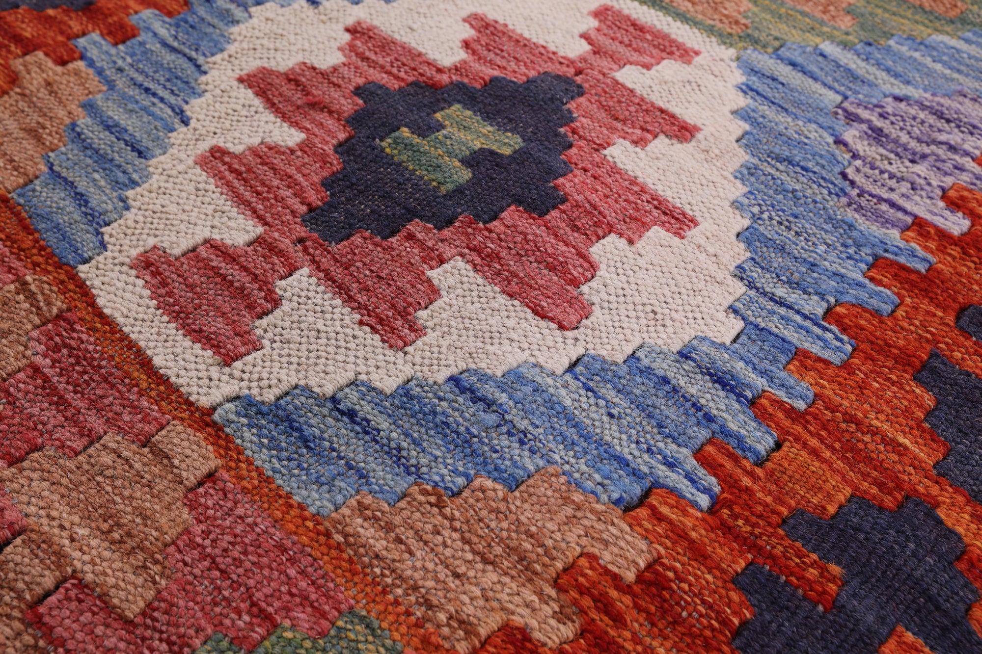 Reversible Kilim Flat Weave Wool On Wool Rug - 2' 8" X 9' 2" - Golden Nile