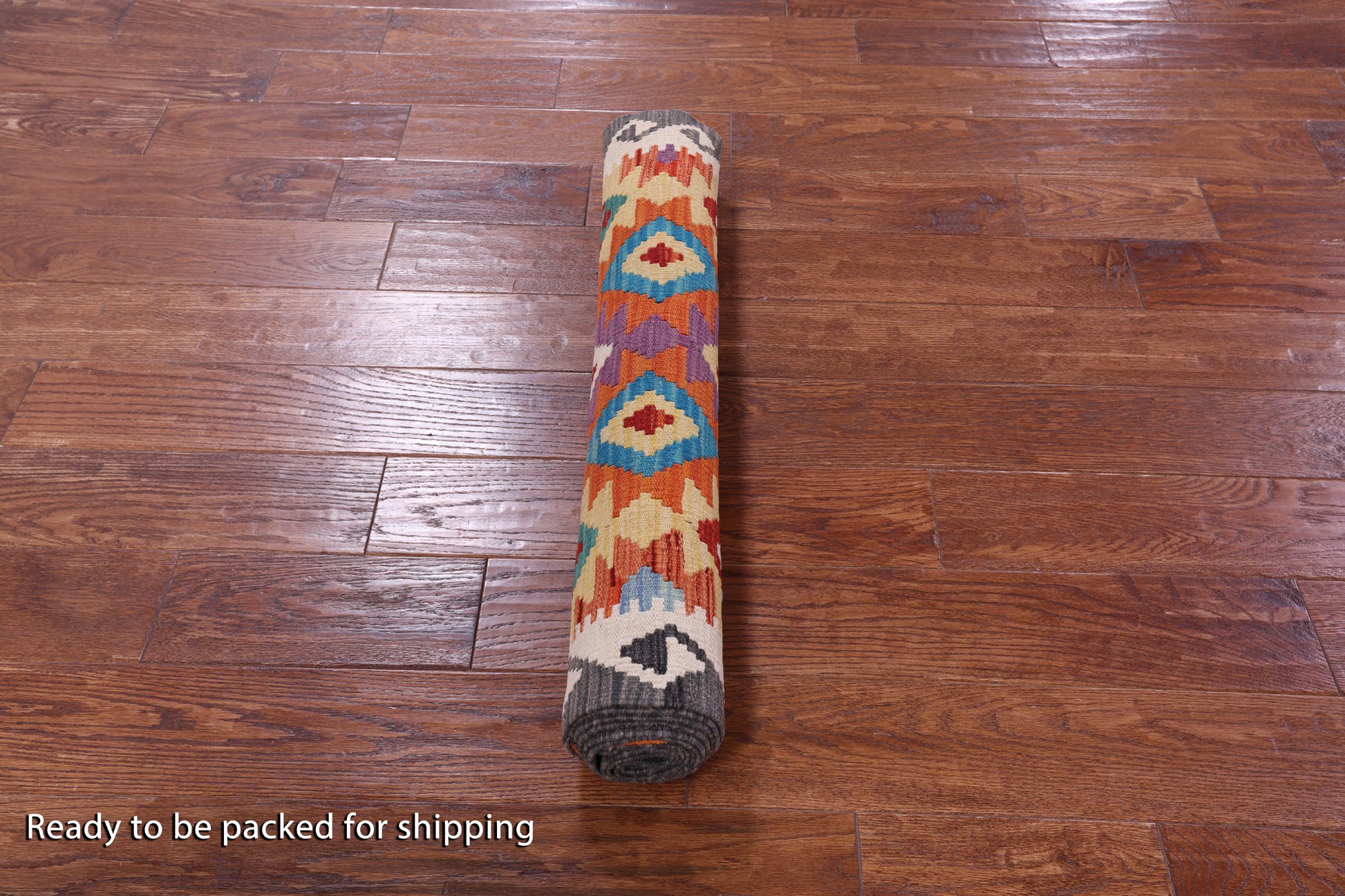 Reversible Kilim Flat Weave Wool On Wool Runner Rug - 2' 7" X 9' 6" - Golden Nile